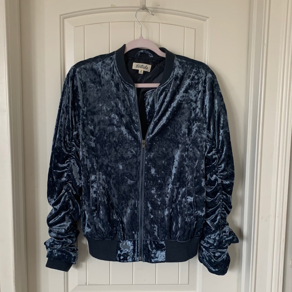 Crushed Velvet bomber jacket